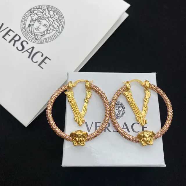 Versace Odissea Doré Beige Medusa Head Boucles d'Oreilles à Perles 6
