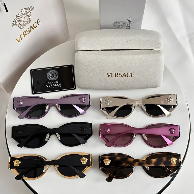 Versace Odissea Óculos de Sol de Metal Prateados e Dourados Rosados 4