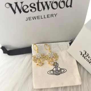Vivienne Westwood Orb Flower Crystal Gold-Tone Earrings
