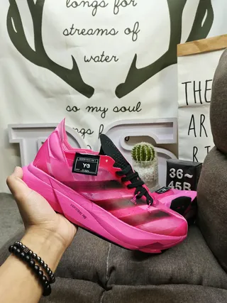 Y-3 Lightstrike Pro Pink and Black Running Shoes 5