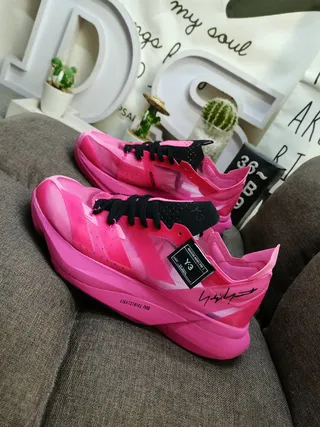 Y-3 Lightstrike Pro Pink and Black Running Shoes 7