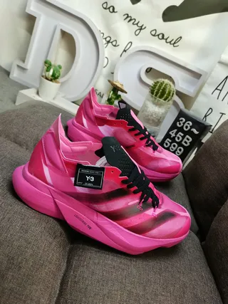 Y-3 Lightstrike Pro Pink and Black Running Shoes 9
