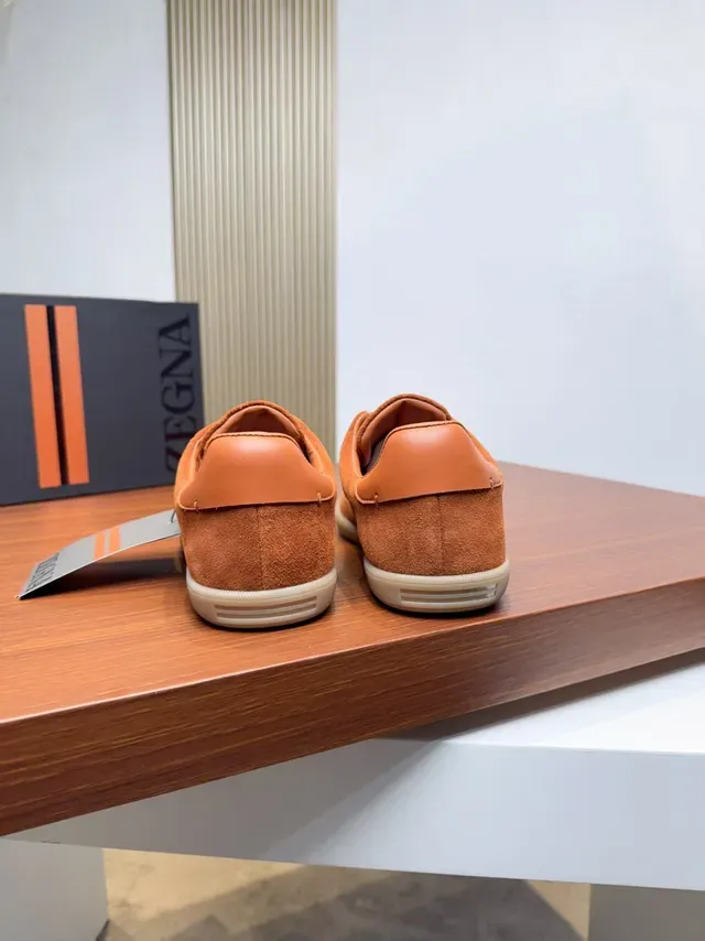 Zegna Sneakers Lifestyle Daim Orange Low-Top 3