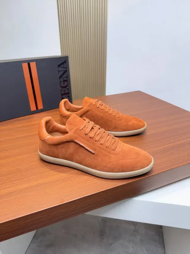 Zegna Sneakers Lifestyle Daim Orange Low-Top 4