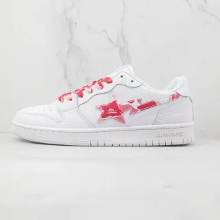 A Bathing Ape BAPE GOOSE White Pink Star Lifestyle Sneakers