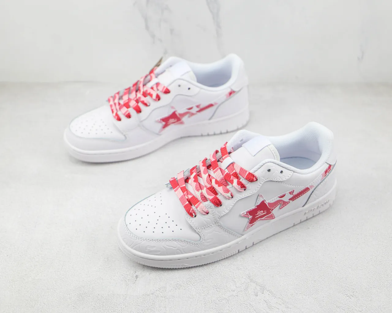 A Bathing Ape BAPE GOOSE blanc rose étoile chaussures lifestyle 4