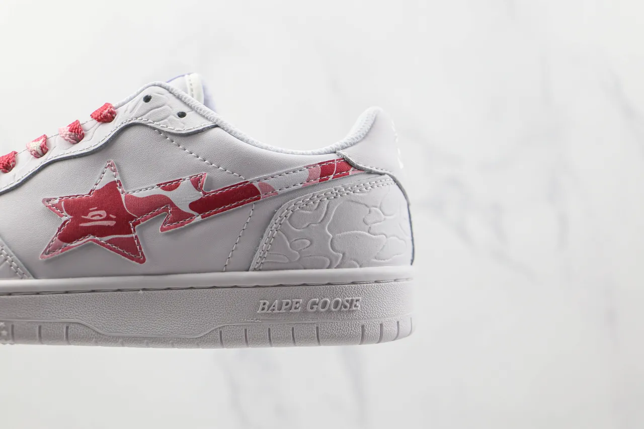 A Bathing Ape BAPE GOOSE blanc rose étoile chaussures lifestyle 7