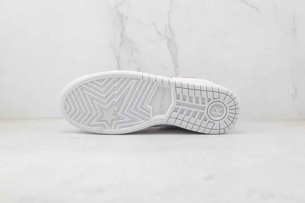 A Bathing Ape BAPE GOOSE blanc rose étoile chaussures lifestyle 8