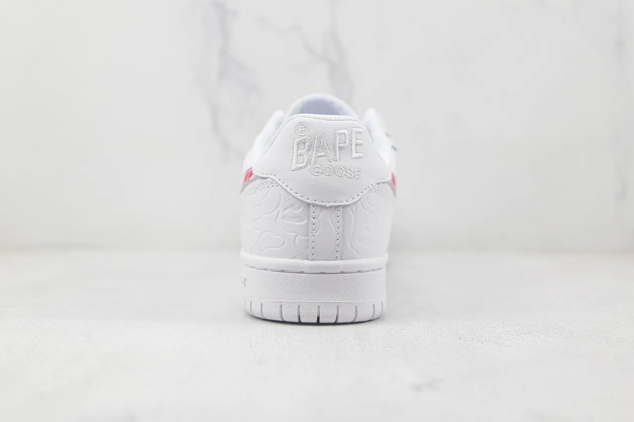 A Bathing Ape BAPE GOOSE blanc rose étoile chaussures lifestyle 9