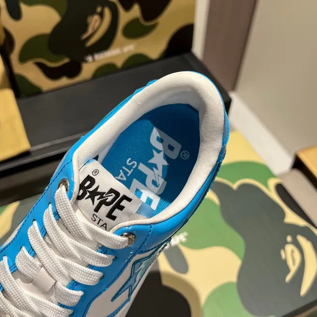 A Bathing Ape BAPE STA Sneakers Lifestyle Bleu et Blanc avec Logo d'Étoile 2