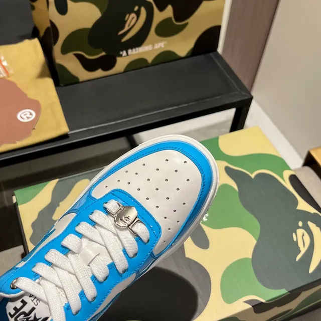 A Bathing Ape BAPE STA Sneakers Lifestyle Bleu et Blanc avec Logo d'Étoile 4
