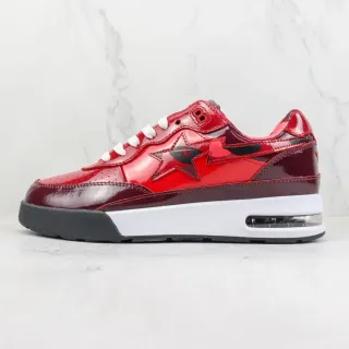 A Bathing Ape BAPE STA Glossy Red Burgundy Lifestyle Sneakers