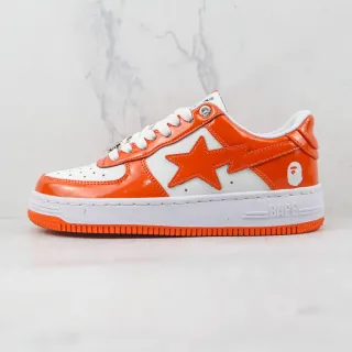 A Bathing Ape BAPE STA Orange and White Lifestyle Sneakers