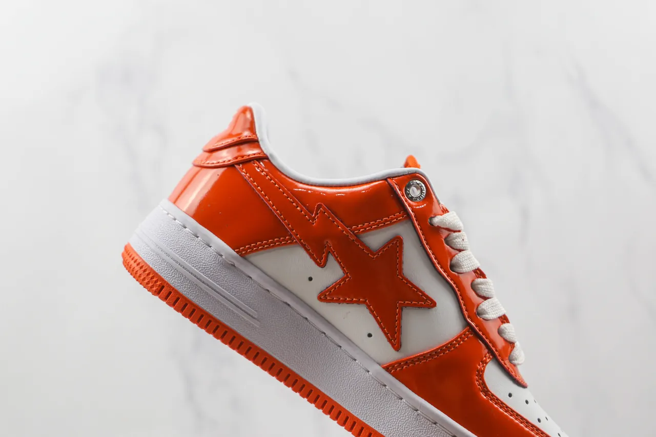A Bathing Ape BAPE STA Orange and White Lifestyle Sneakers 5