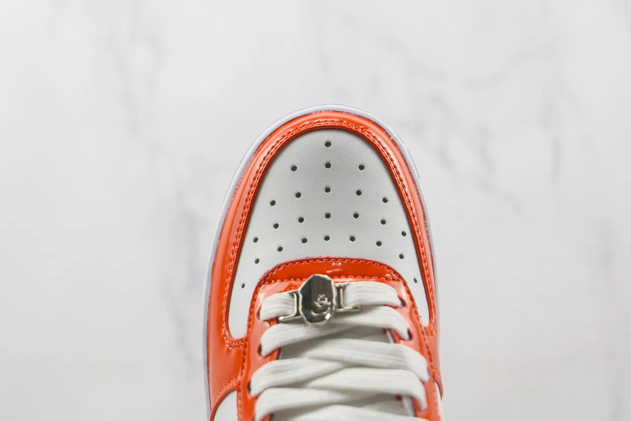 A Bathing Ape BAPE STA Orange and White Lifestyle Sneakers 6