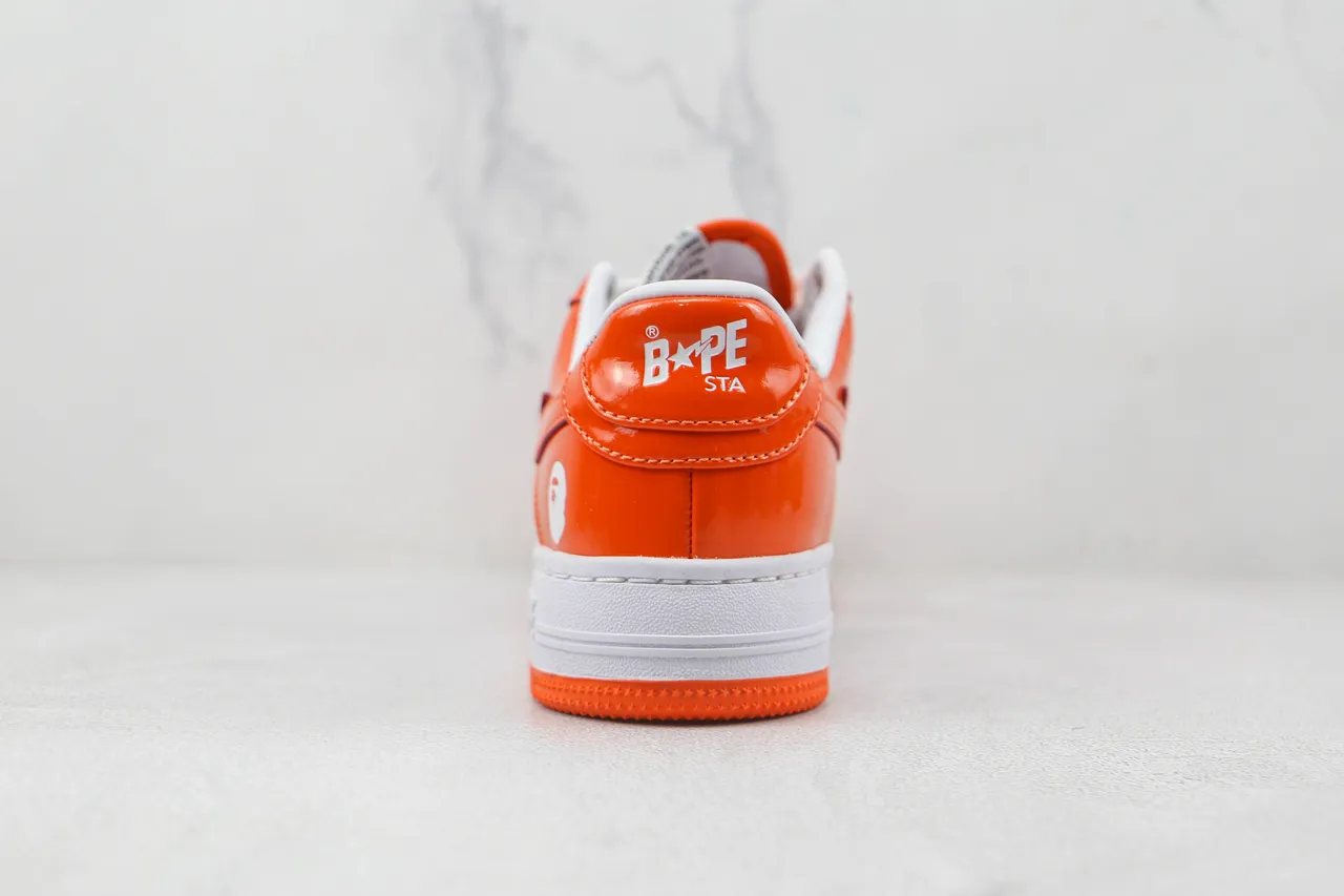 A Bathing Ape BAPE STA Orange and White Lifestyle Sneakers 9
