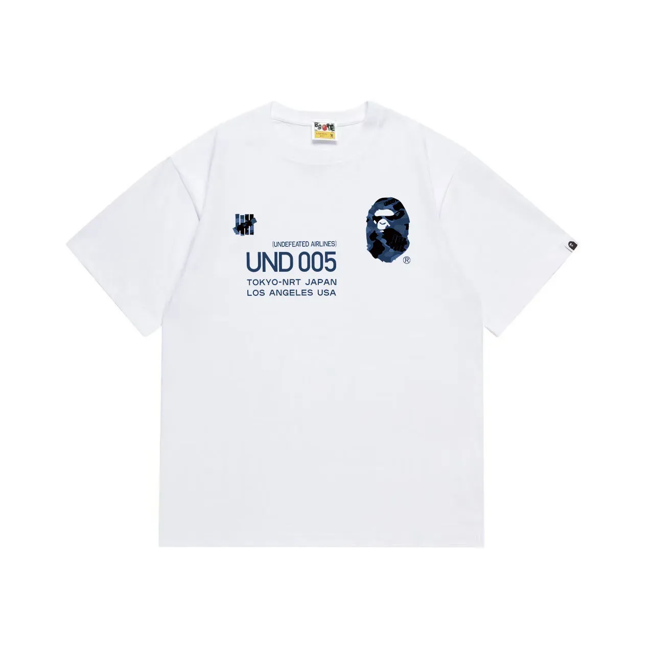 A Bathing Ape Black Blue Graphic Print Camouflage Head T-Shirt 4