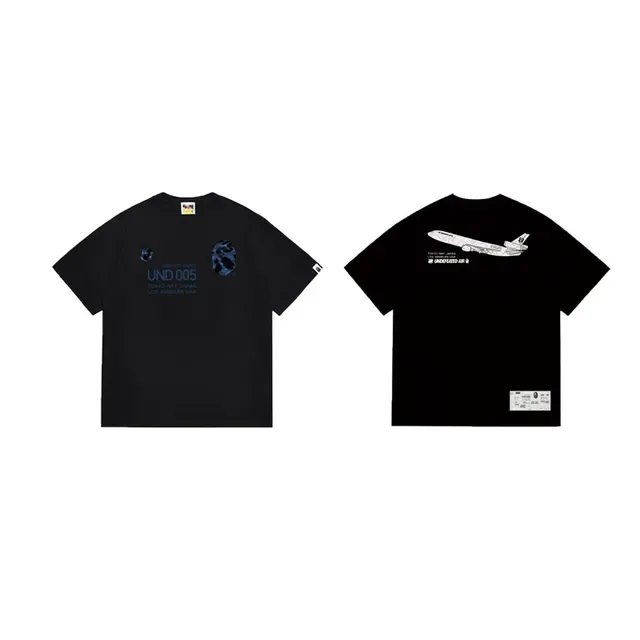 A Bathing Ape Black Blue Graphic Print Camouflage Head T-Shirt 5