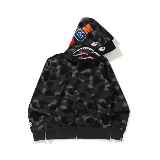 A Bathing Ape Shark Black Gray Full-Zip Hood Hoodie 2