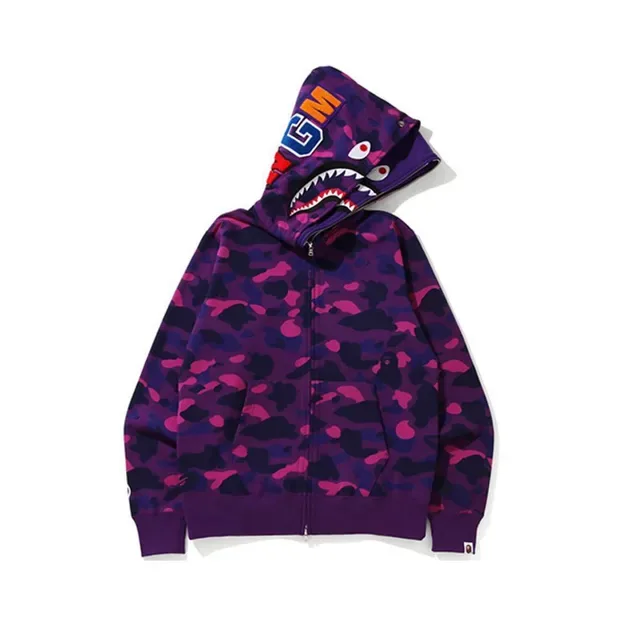 A Bathing Ape Shark Black Gray Full-Zip Hood Hoodie 4