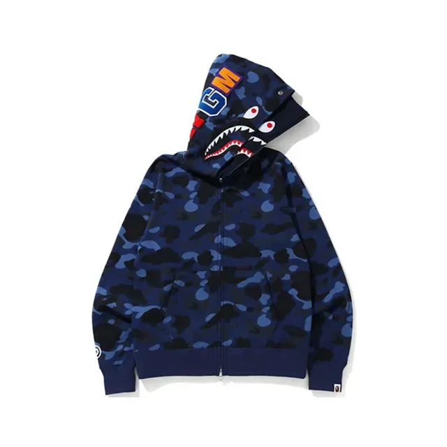 A Bathing Ape Shark Black Gray Full-Zip Hood Hoodie 5