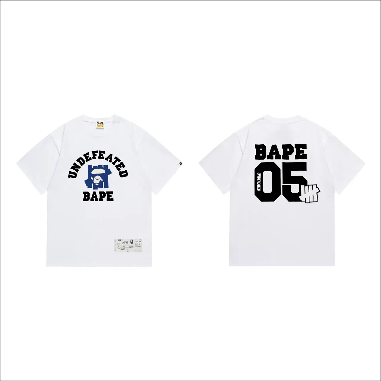 A Bathing Ape UNDEFEATED x BAPE Black Army Green Graphic-Print Crewneck T-Shirt 7