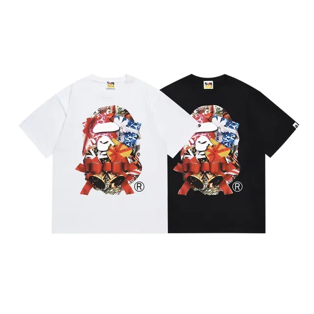 A Bathing Ape White Multicolor Graphic-Print Crewneck T-Shirt 1