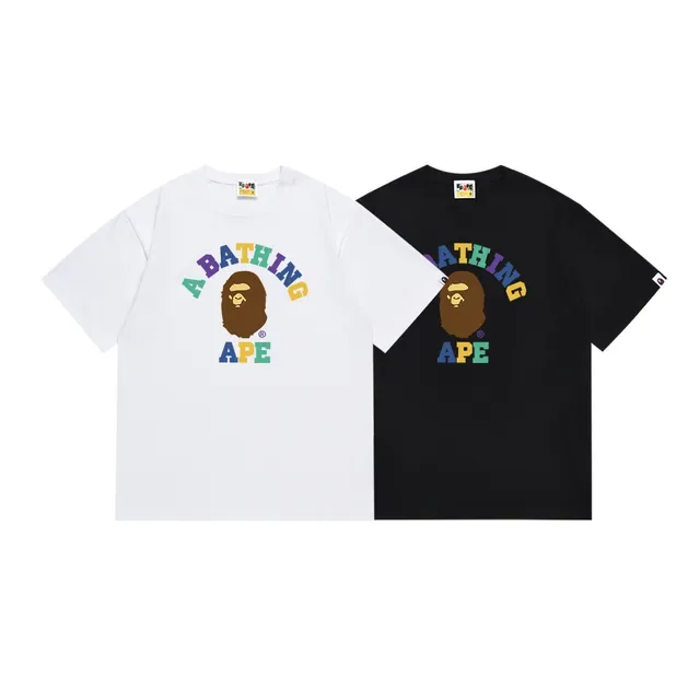 A Bathing Ape White Multicolor Graphic-Print Crewneck T-Shirt 2