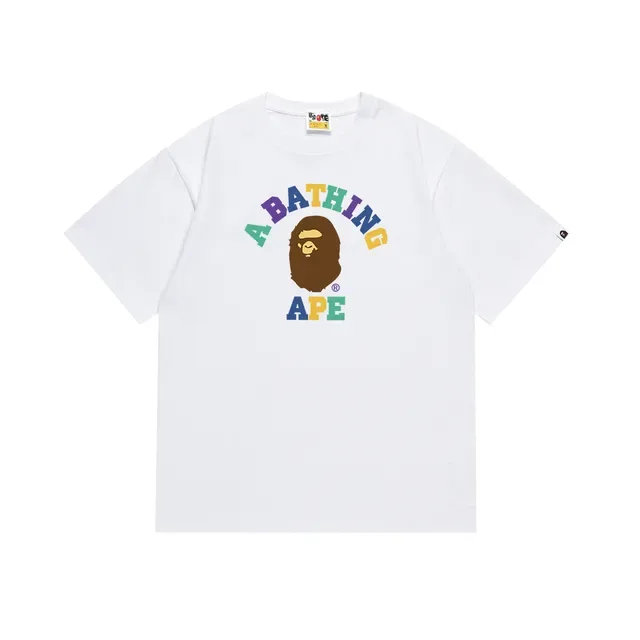 A Bathing Ape White Multicolor Graphic-Print Crewneck T-Shirt 3