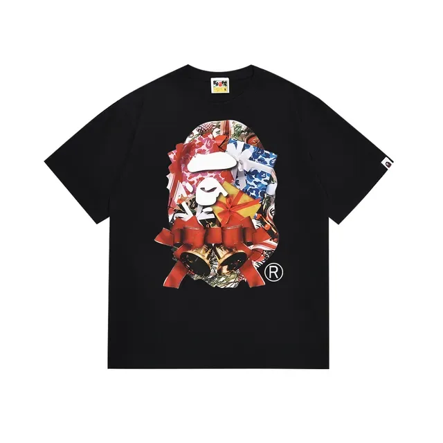 A Bathing Ape White Multicolor Graphic-Print Crewneck T-Shirt 5