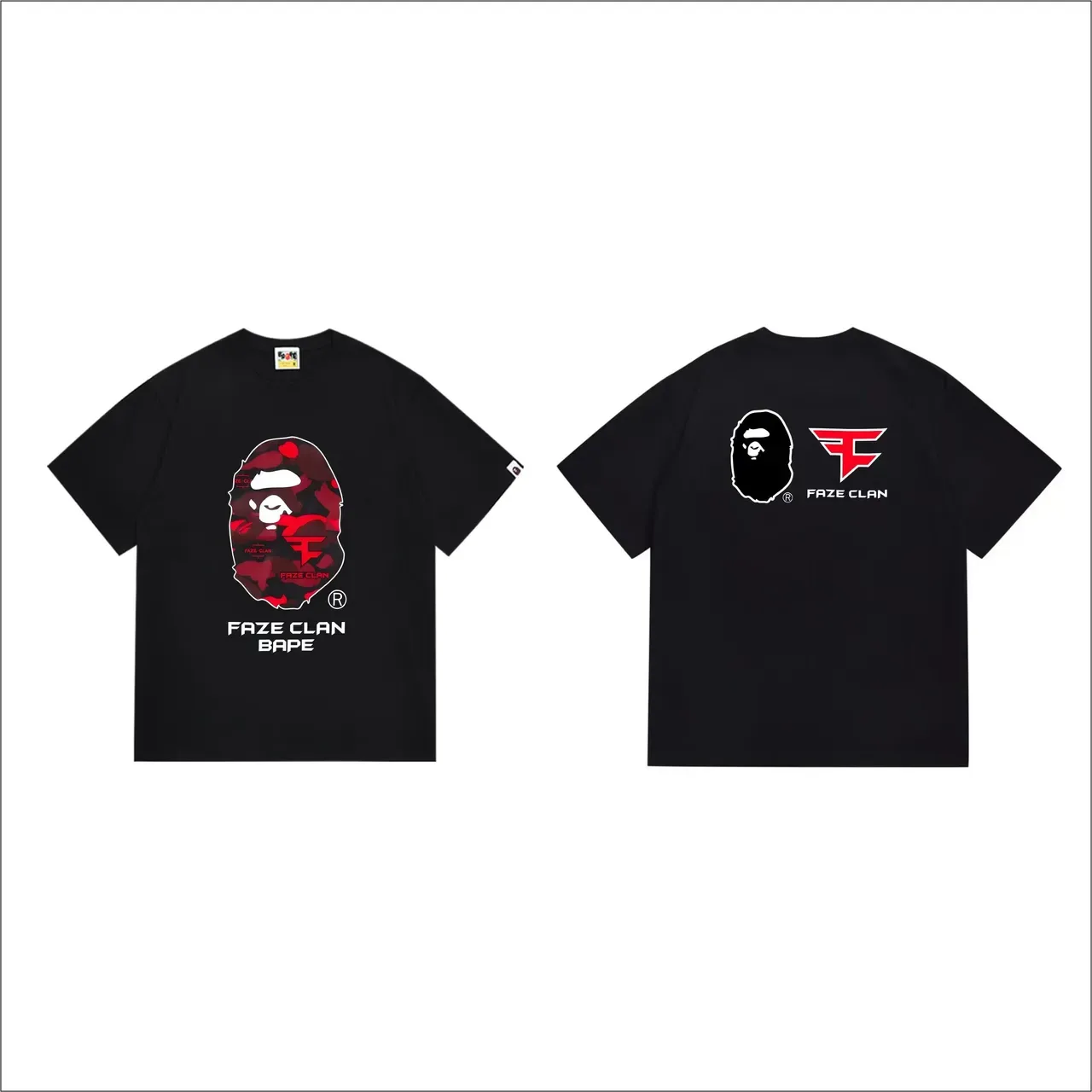 A Bathing Ape x FaZe Clan Graphic Print Black T-Shirt 4