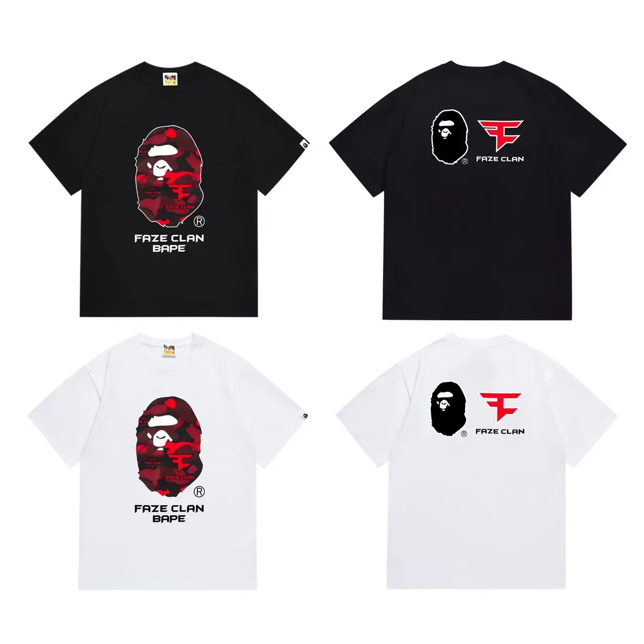 A Bathing Ape x FaZe Clan Graphic Print Black T-Shirt 6