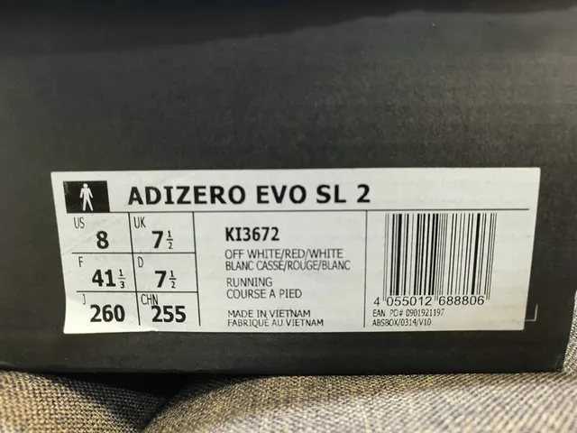 Adidas Adizero Evo SL 2 Off-White and Red Chaussures de course 2