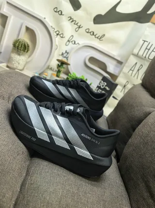 Adidas Adizero Evo SL 2 Off-White and Red Chaussures de course 7