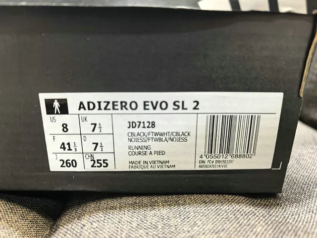 Adidas Adizero Evo SL 2 Off-White and Red Chaussures de course 22