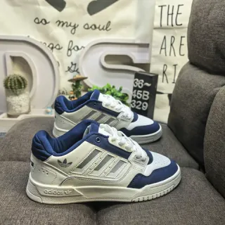 Adidas Beige Navy Low-Top Padded Collar Lifestyle Sneakers