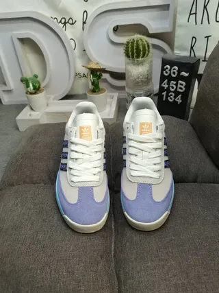 Adidas Beige Purple Retro Runner Silhouette Layered Suede And Textile Upper Lifestyle Sneakers 10