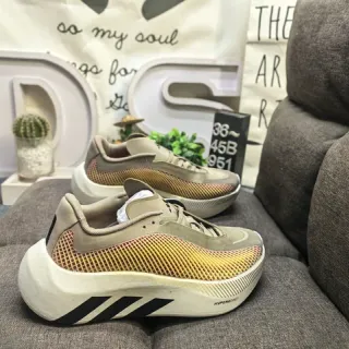 Adidas Beige Yellow Sculpted Midsole Gradient Mesh Panel Lifestyle Sneakers