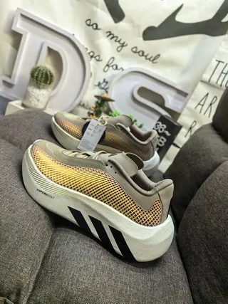 Adidas Beige Yellow Sculpted Midsole Gradient Mesh Panel Lifestyle Sneakers 7