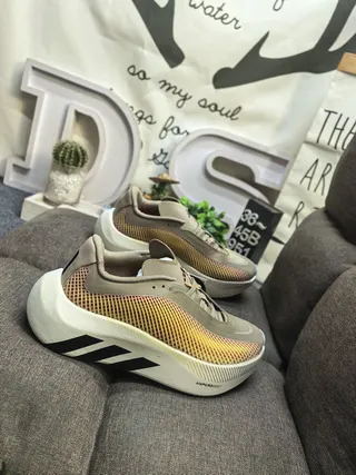 Adidas Beige Yellow Sculpted Midsole Gradient Mesh Panel Lifestyle Sneakers 9