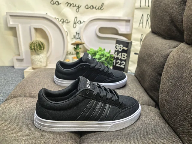 Adidas Black and White Three-Stripe Lifestyle Sneakers 21