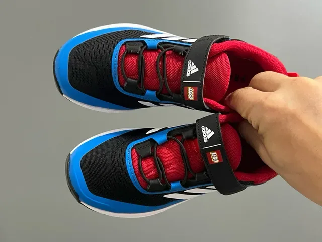 Adidas Black Blue Low-Top Hook-and-Loop Strap Lifestyle Sneakers 18