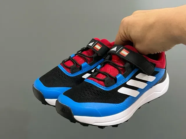 Adidas Black Blue Low-Top Hook-and-Loop Strap Lifestyle Sneakers 20