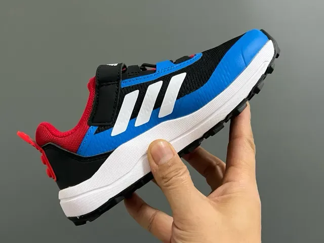 Adidas Black Blue Low-Top Hook-and-Loop Strap Lifestyle Sneakers 24