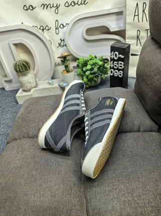 Adidas Black Gray Denim Upper Three-Stripe Side Panel Lifestyle Sneakers 6
