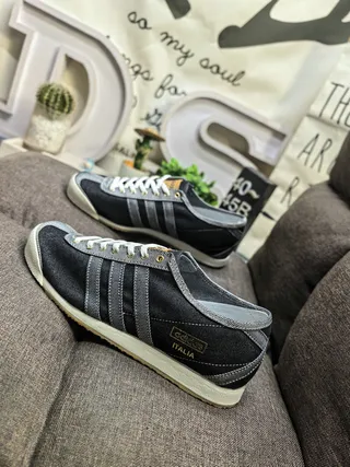 Adidas Black Gray Denim Upper Three-Stripe Side Panel Lifestyle Sneakers 7