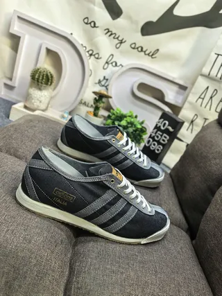 Adidas Black Gray Denim Upper Three-Stripe Side Panel Lifestyle Sneakers 9
