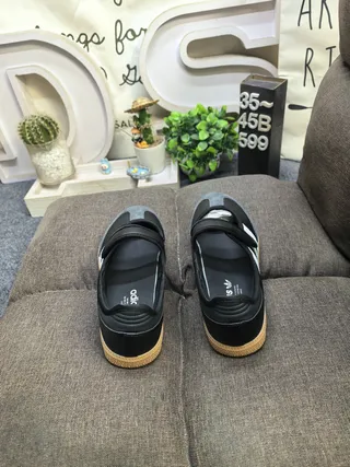 Adidas Black Gray Laceless Mary Jane Hook-and-Loop Strap Lifestyle Sneakers 8