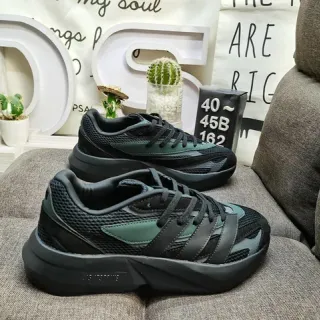 Adidas Black Green Chunky Sculpted Midsole Mesh And Synthetic Overlay Lifestyle Sneakers
