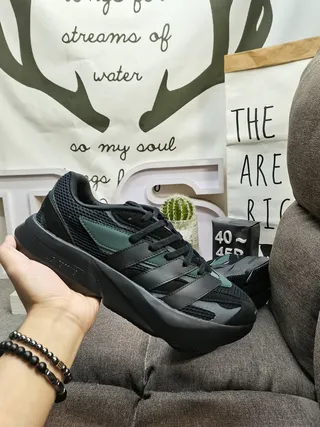 Adidas Black Green Chunky Sculpted Midsole Mesh And Synthetic Overlay Lifestyle Sneakers 5